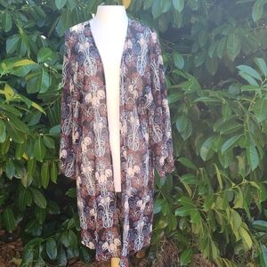Floral Sheer Floral Kimono Cardigan TOPSHOP Size 8
